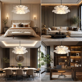 White Flower Pendant Light – pendant light image 2