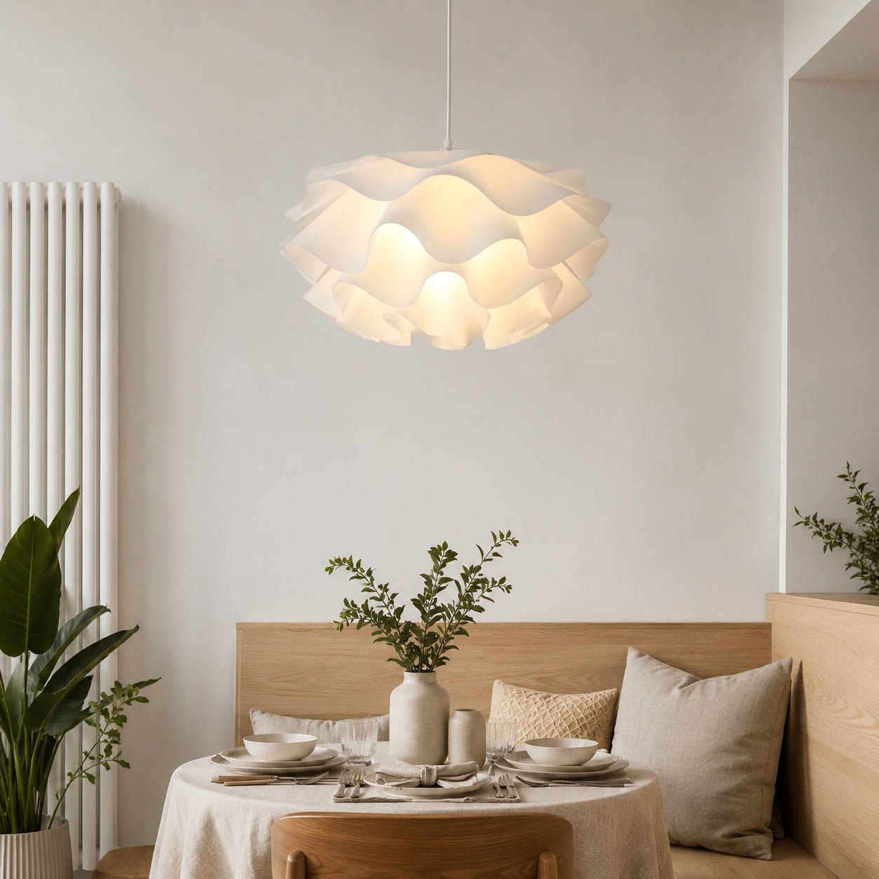White Flower Pendant Light – B - 20" x 12" – pendant light image 14