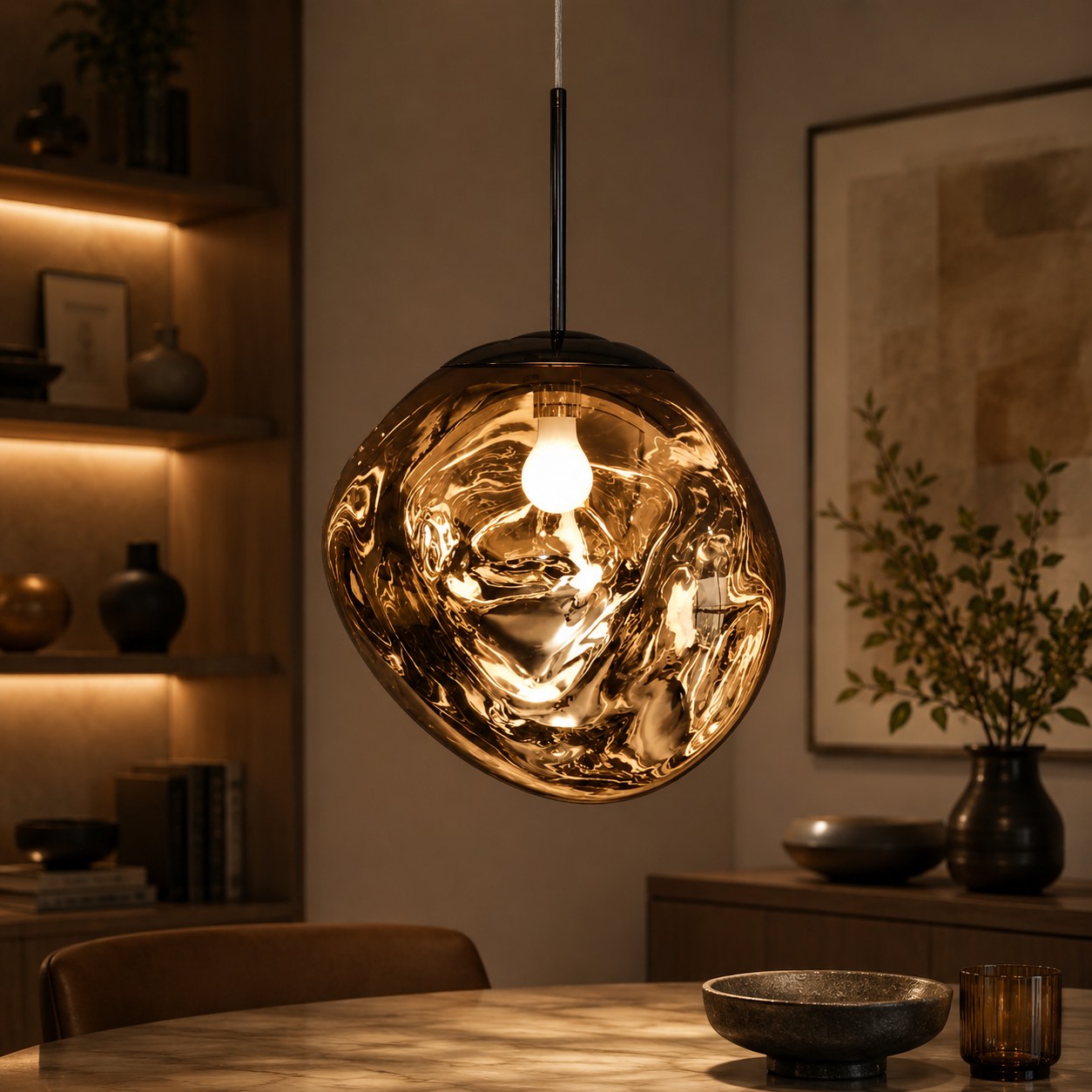 Lava Acrylic Pendant Light – Gold, 19.6″ / 49.8cm, Glass – pendant light image 44