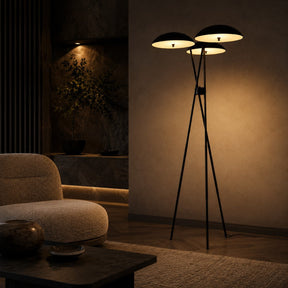 Three-Head LED Floor Lamp – Black – floor lamp image 12