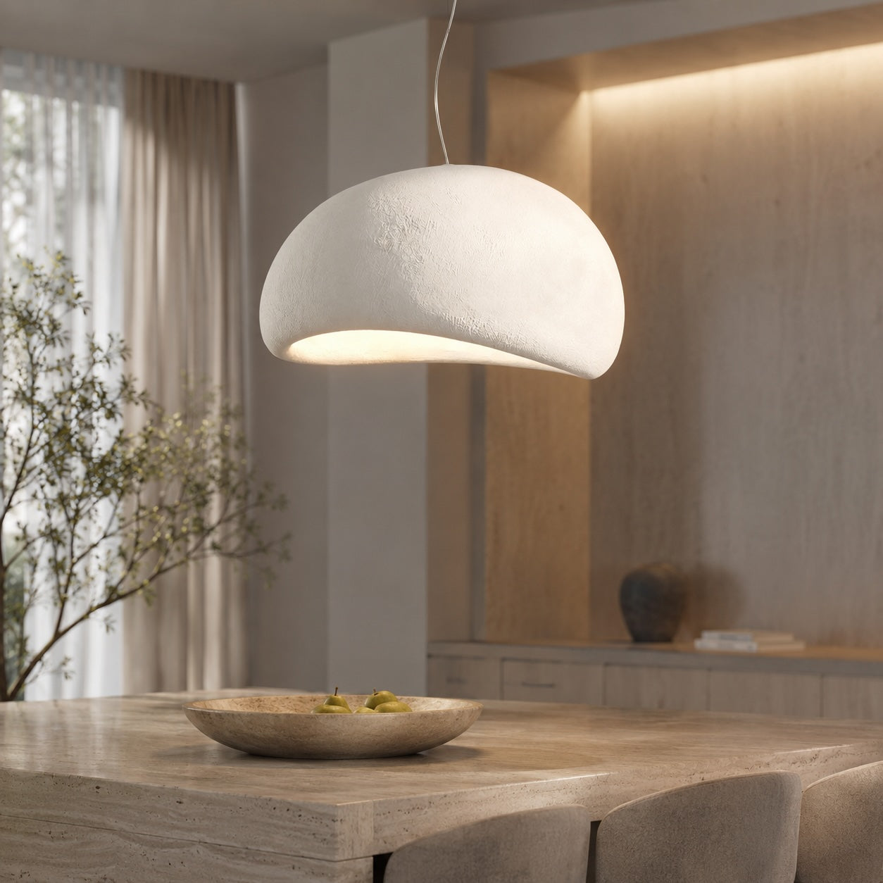 Wabi Sabi Pendant Light – Light Grey, 31.5" – pendant light image 8