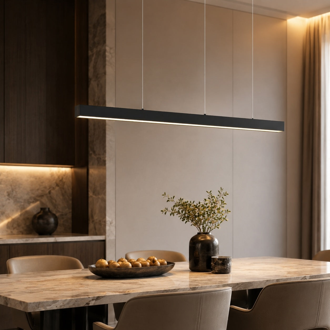 Glass Pendant Lamp – Black 39.4" / 100cm, Warm White 3000k – pendant light image 8