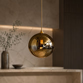 Glass Globe Pendant Light – Gold, Globe 11.8" / 30cm, 3 step dimming – pendant light image 10