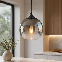 Glass Globe Pendant Light – Silver, Globe 11.8" / 30cm, 3 step dimming – pendant light image 16