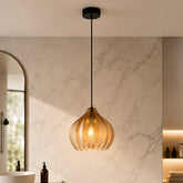 Amber Glass Pendant Light – A – pendant light image 1