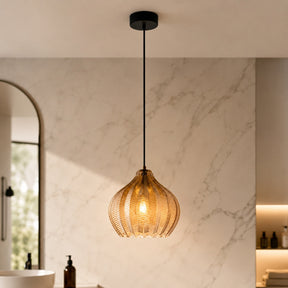 Amber Glass Pendant Light – A – pendant light image 1