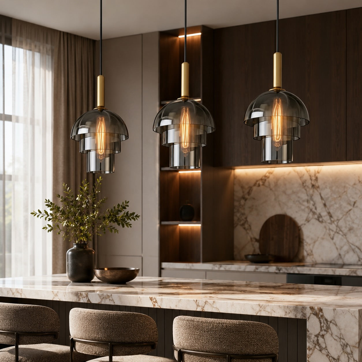 Champagne Glass Pendant Light – Three layers – pendant light image 5