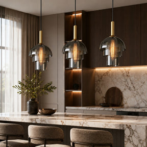 Champagne Glass Pendant Light – Three layers – pendant light image 5