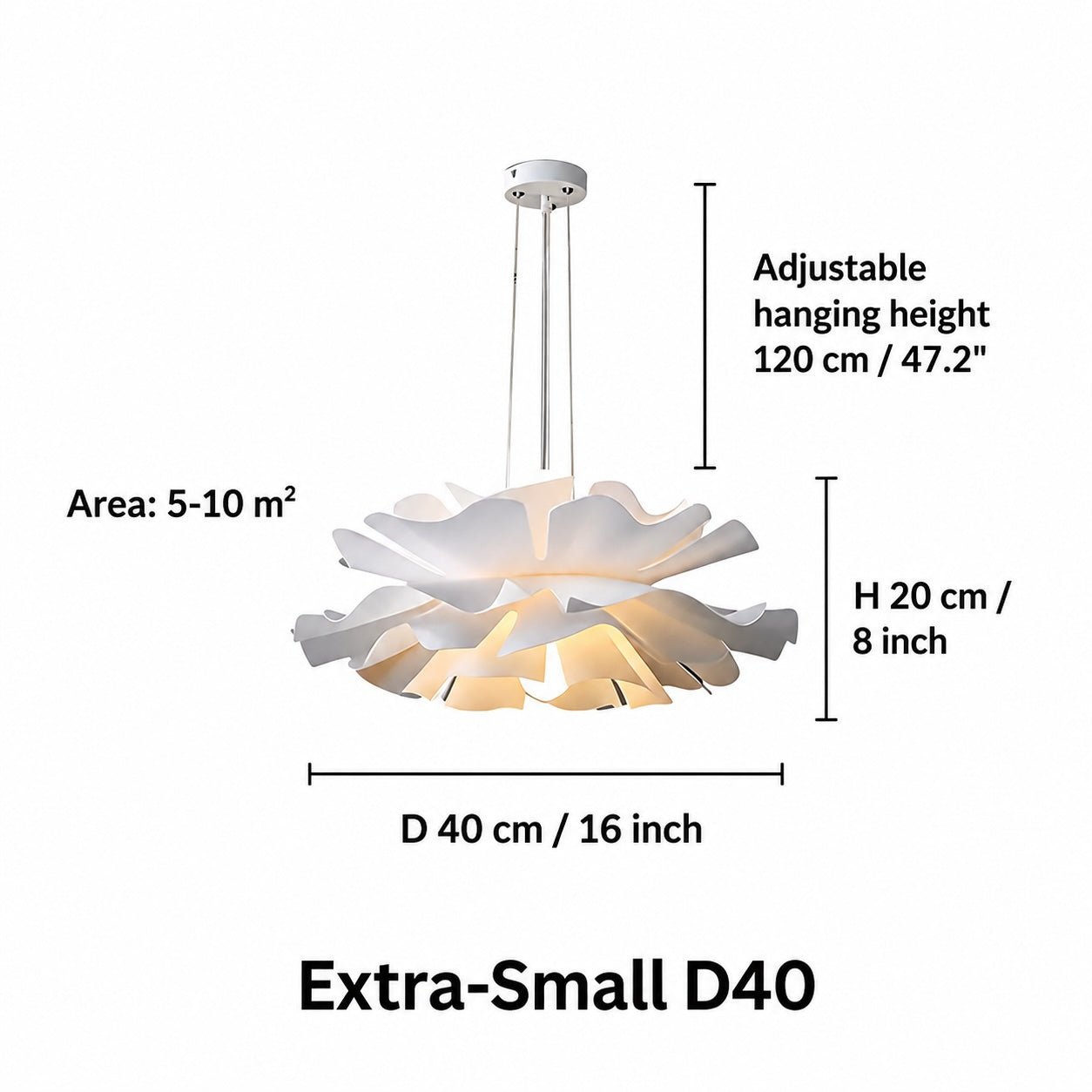 White Flower Pendant Light – pendant light image 4