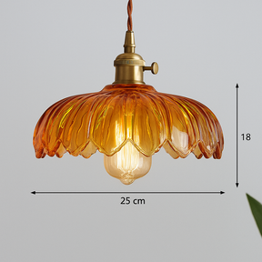 Luminária Pendente de Flores Vintage | Lustre de Vidro Colorido