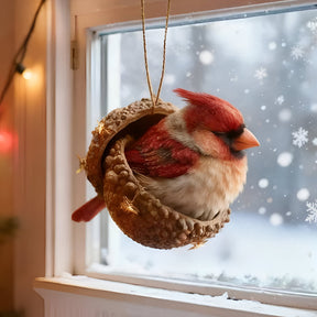 Enfeites de Natal de Animais da Floresta para Decoração de Árvore em Formato de Bolota