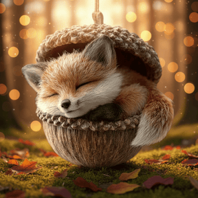 Christmas Tree Ornaments Handcrafted Woodland Animal Acorn Decorations