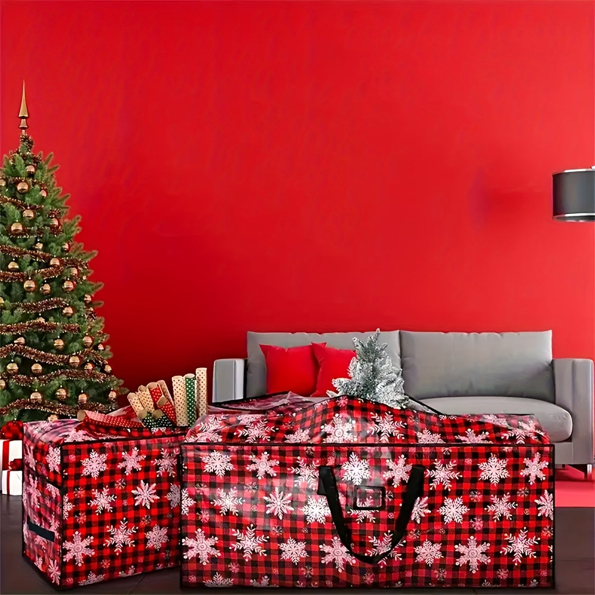 Bolsa de Armazenamento para Árvore de Natal Organizador de Plástico Impermeável Resistente