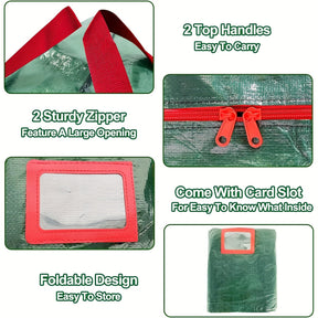 Bolsa de Armazenamento para Árvore de Natal Organizador de Plástico Impermeável Resistente