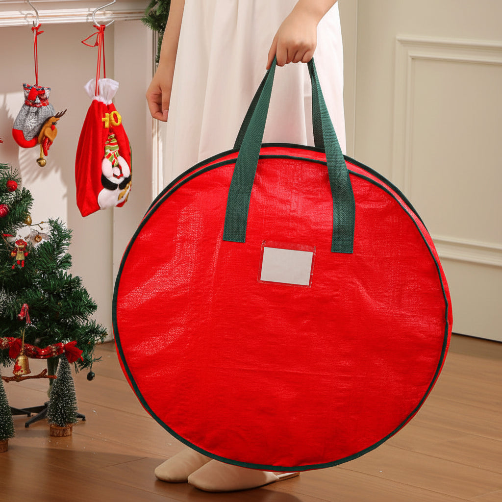 Bolsa de Armazenamento de Enfeites Organizador de Decoração de Natal em Poliéster
