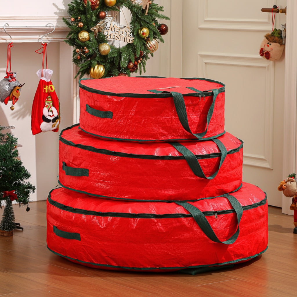Bolsa de Armazenamento de Enfeites Organizador de Decoração de Natal em Poliéster