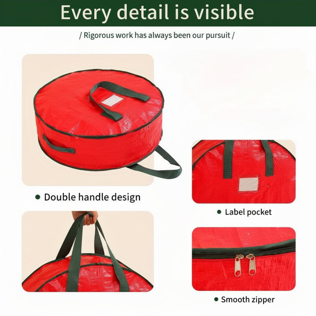 Bolsa de Armazenamento de Enfeites Organizador de Decoração de Natal em Poliéster