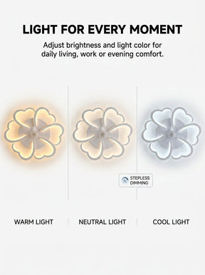 Cloud Bloom low profile fandelier ceiling fan with LED light