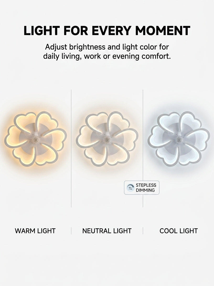 Cloud Bloom low profile fandelier ceiling fan with LED light