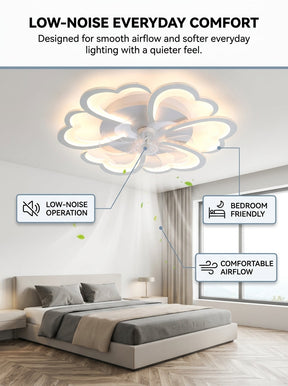 Cloud Bloom low profile fandelier ceiling fan with LED light