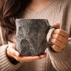 Caneca de Café Estilo Pedra Decorativa