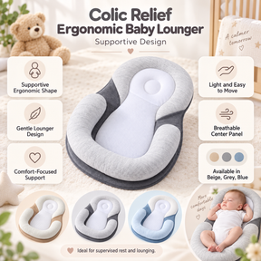 Almofada Ergonômica para Bebê com Design de Apoio para Alívio de Cólicas