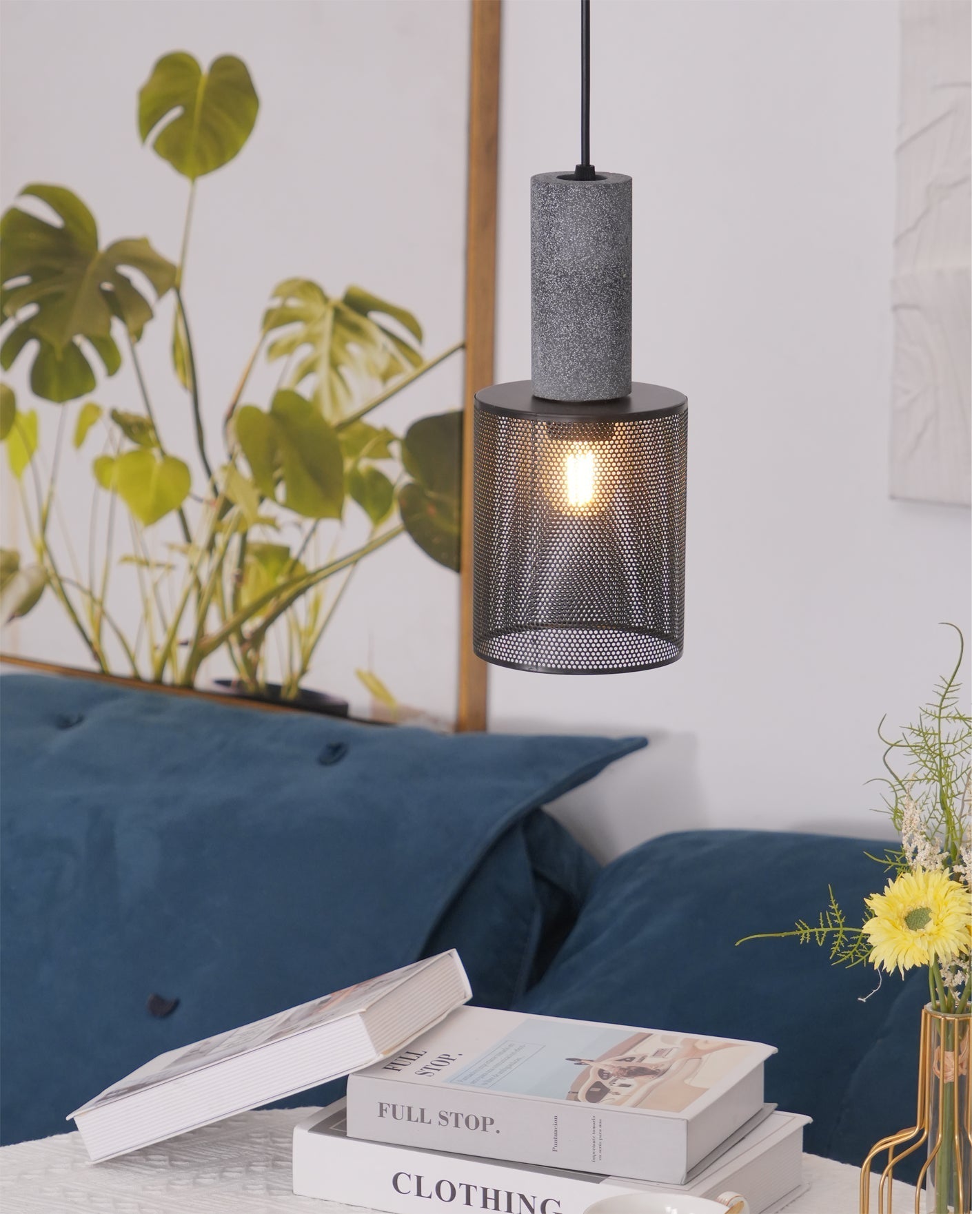 Luminária Pendente de Concreto Urbano | Lâmpada LED Suspensa Industrial