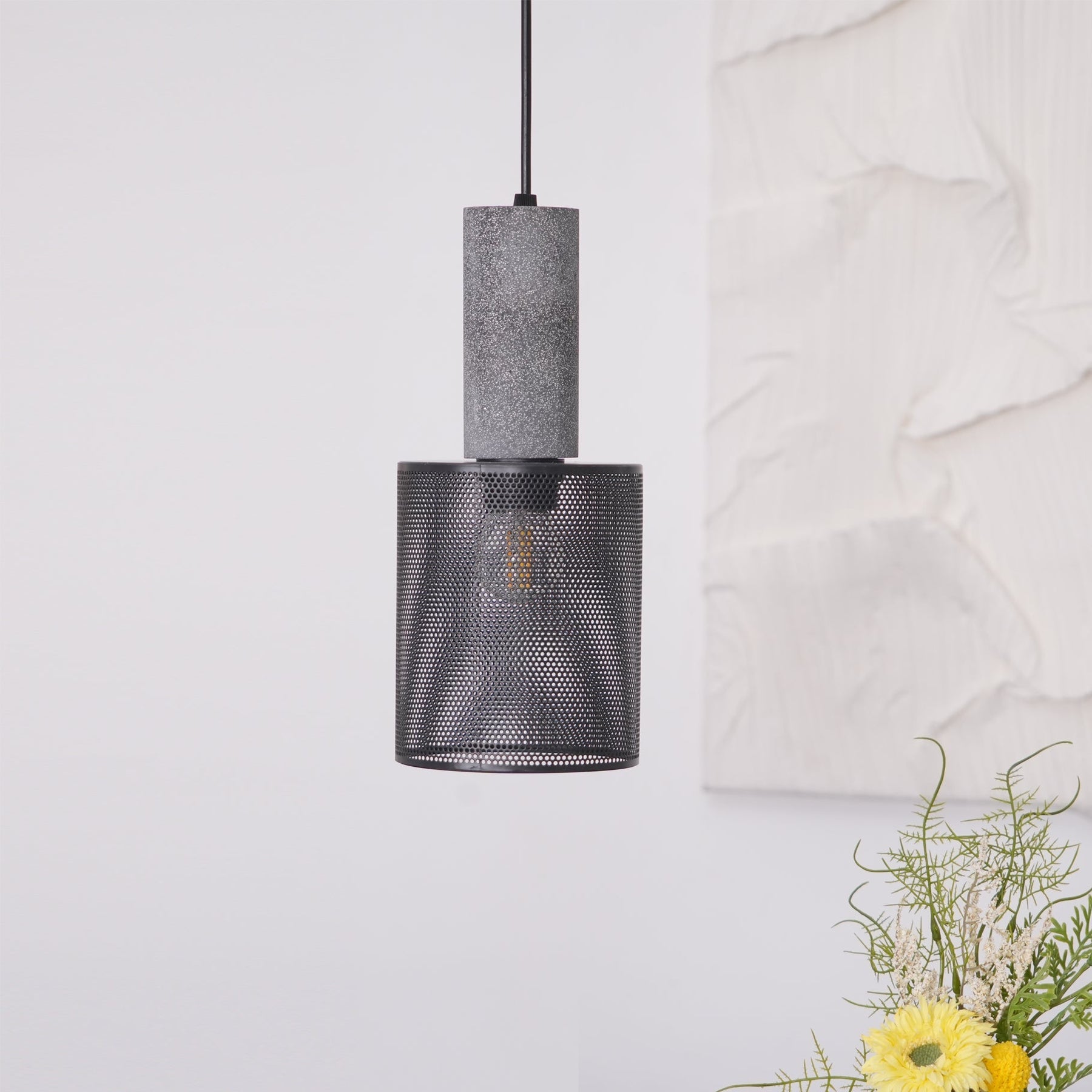 Luminária Pendente de Concreto Urbano | Lâmpada LED Suspensa Industrial