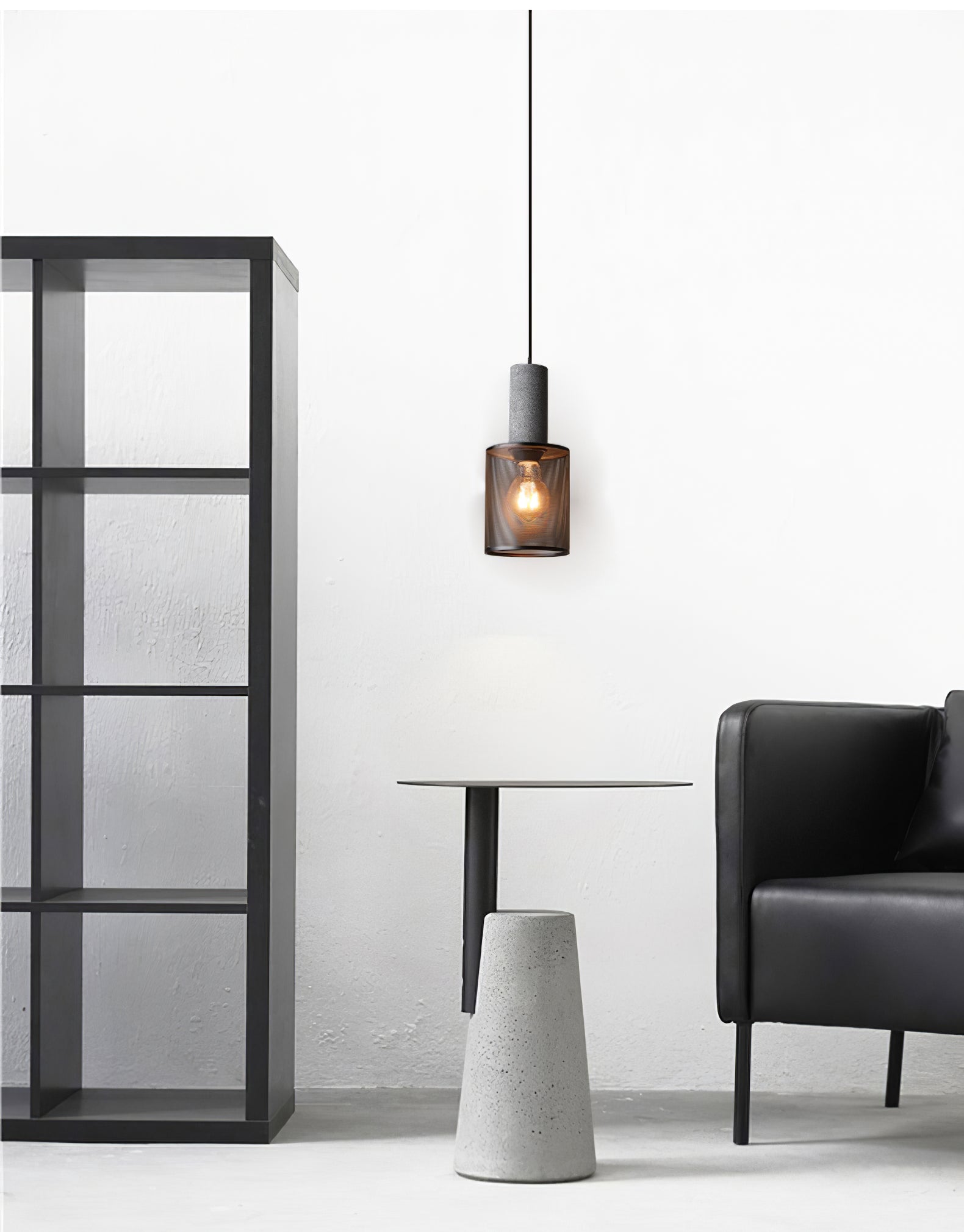Luminária Pendente de Concreto Urbano | Lâmpada LED Suspensa Industrial