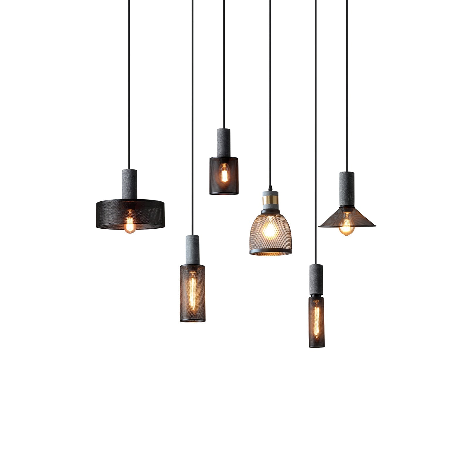 Luminária Pendente de Concreto Urbano | Lâmpada LED Suspensa Industrial