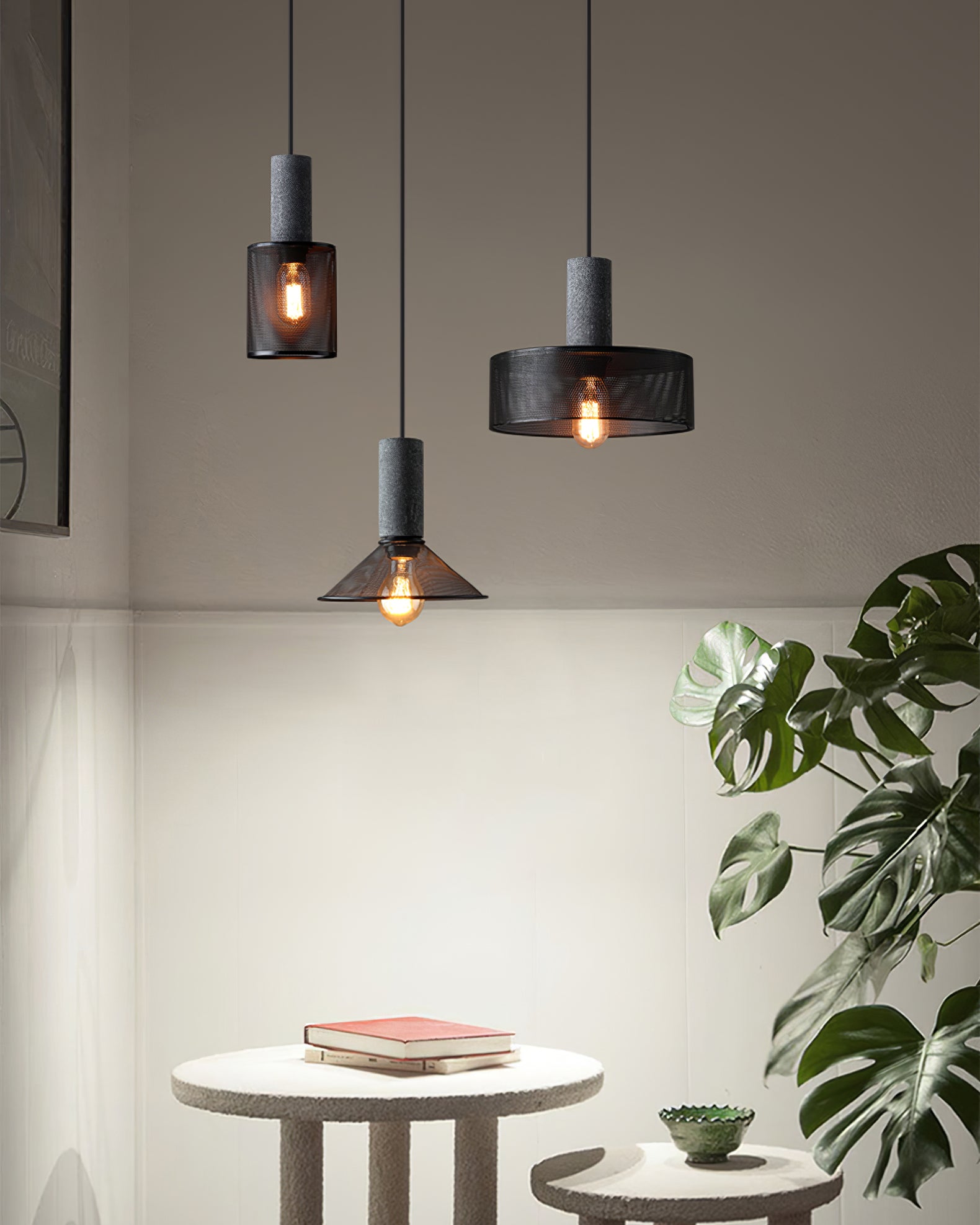 Luminária Pendente de Concreto Urbano | Lâmpada LED Suspensa Industrial