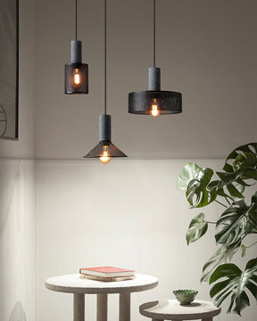 Luminária Pendente de Concreto Urbano | Lâmpada LED Suspensa Industrial