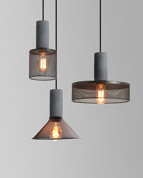 Luminária Pendente de Concreto Urbano | Lâmpada LED Suspensa Industrial