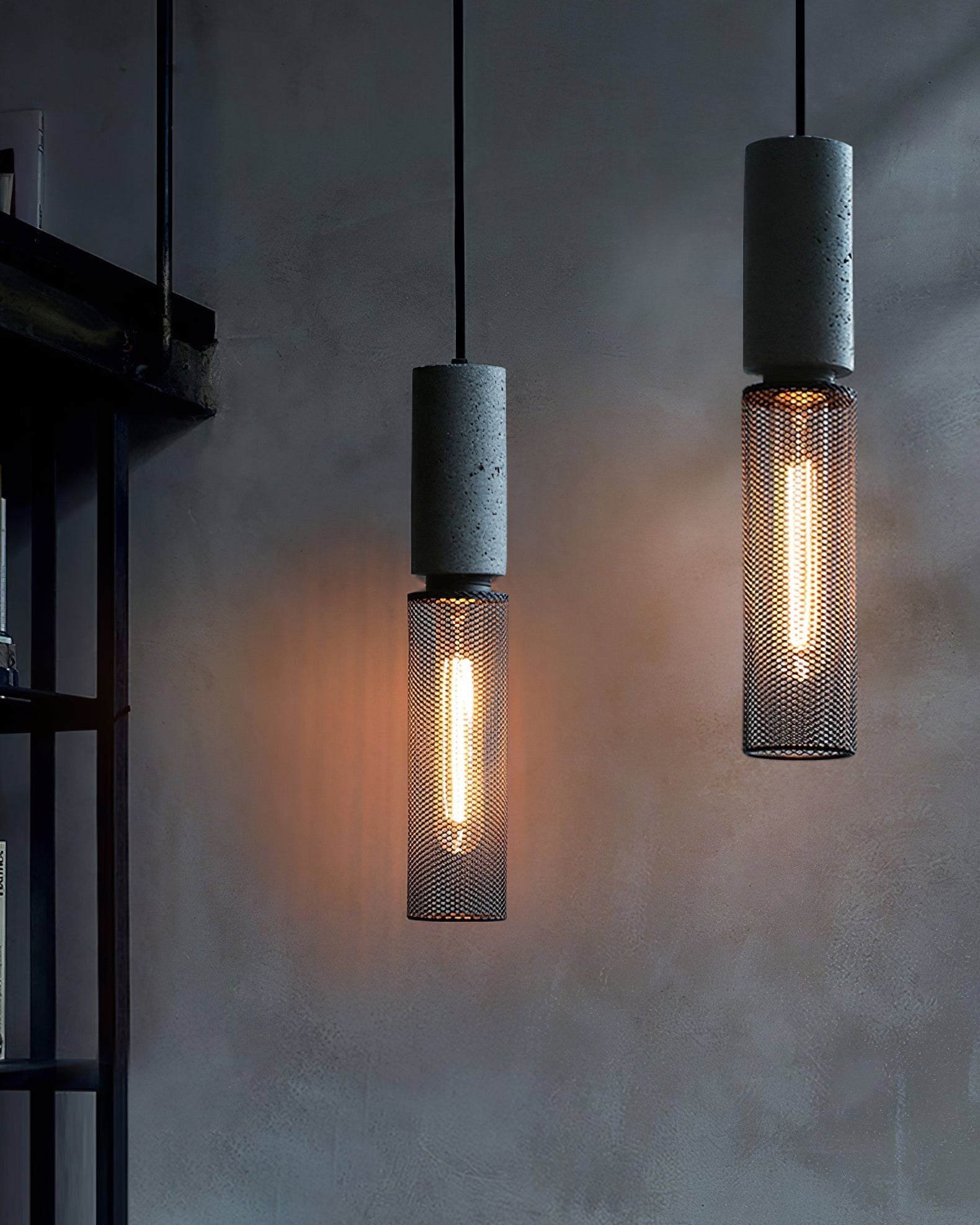 Luminária Pendente de Concreto Urbano | Lâmpada LED Suspensa Industrial