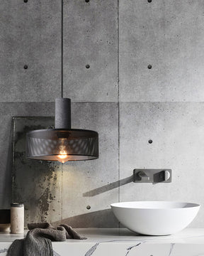 Luminária Pendente de Concreto Urbano | Lâmpada LED Suspensa Industrial