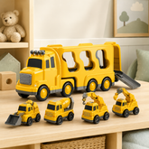Conjunto de Brinquedos de Caminhão de Construção Carreta Porta-Carrinhos Carga