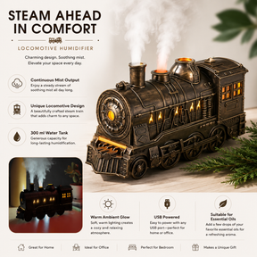Continuous Mist Steam Humidifier Locomotive Design