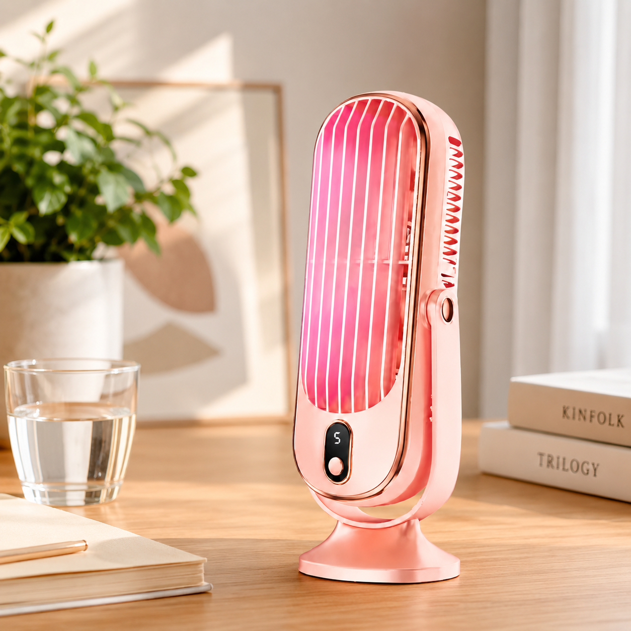 Battery-Operated Desktop Fan - USB Portable Cooling Fan for Home & Office