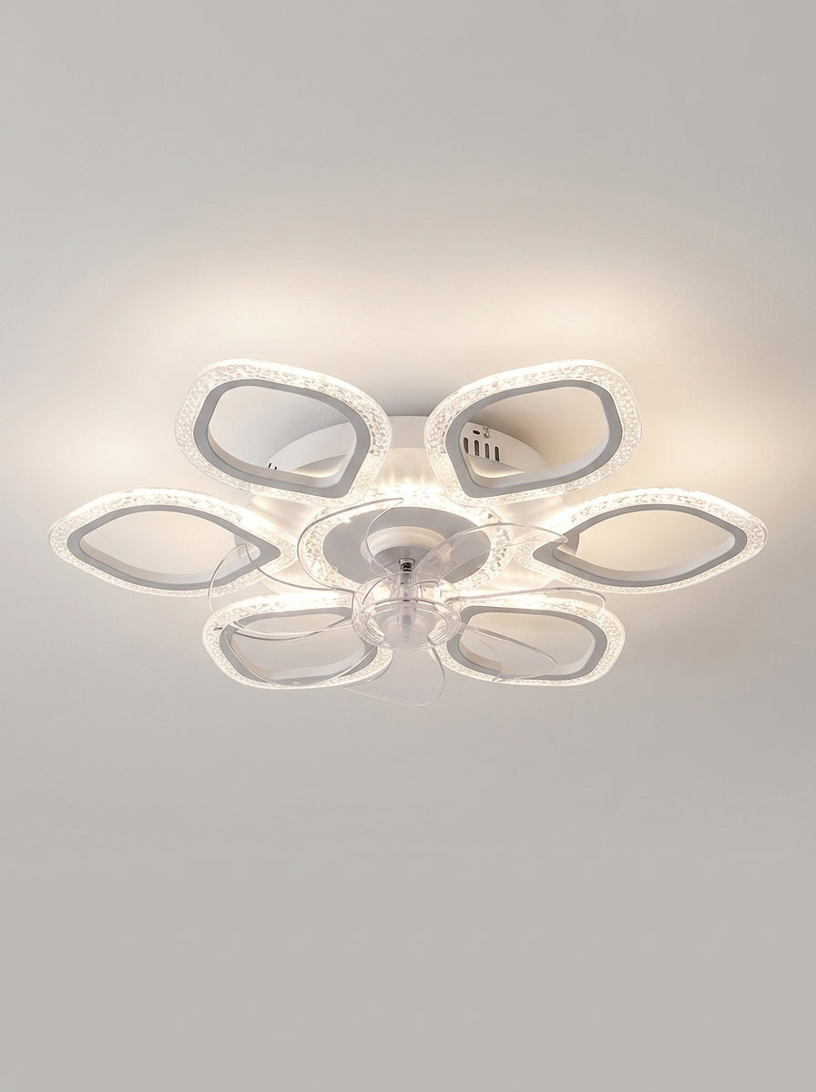 Crystal Fandelier Ceiling Fan with Light - Clover Chandelier LED Fan