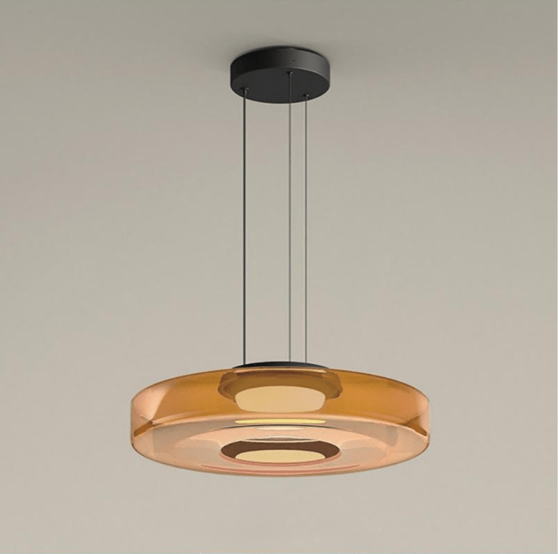 Bauhaus Glass Pendant Light | Modern Layered LED Hanging Lamp