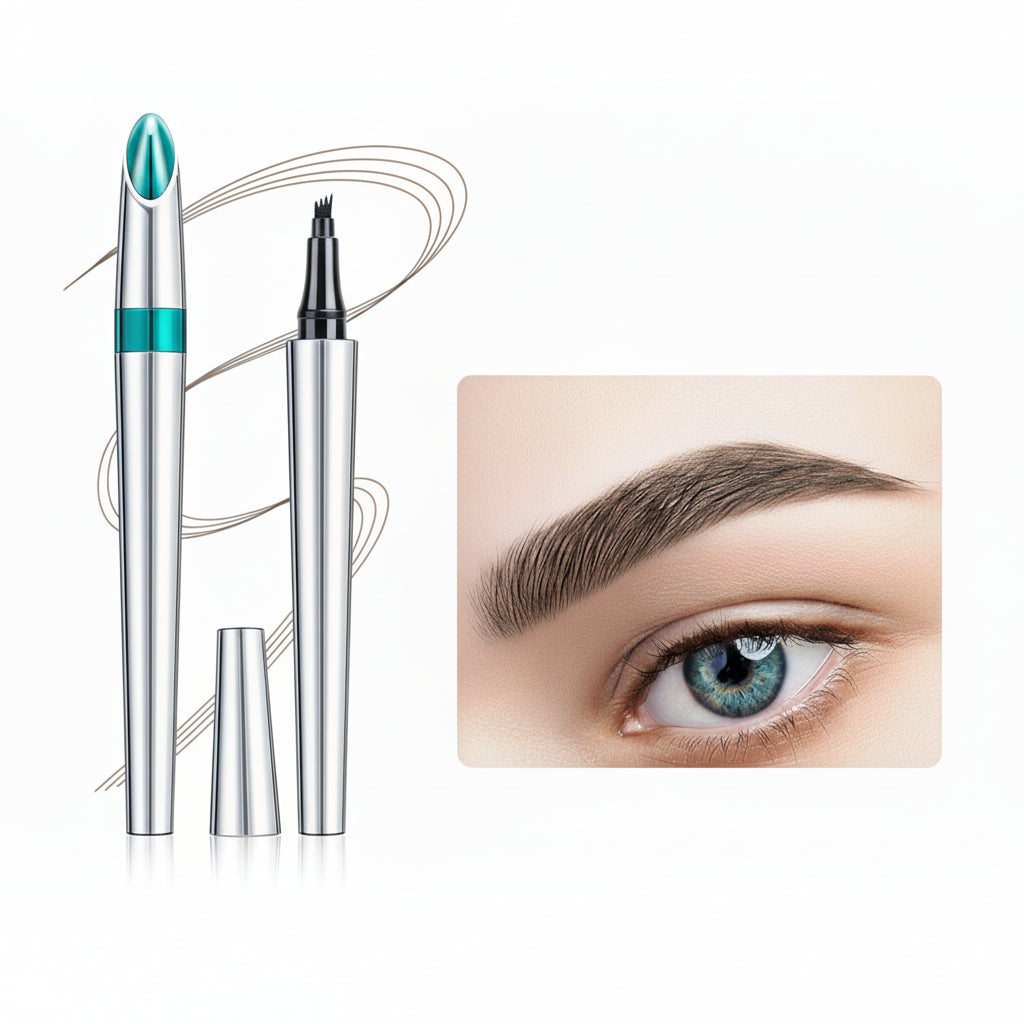 Caneta de Sobrancelha Efeito Microblading 4 Pontas à Prova D'água