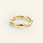 Gold Stacking Ring Minimalist Stainless Steel Band Everyday Wear