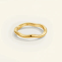 Gold Stacking Ring Minimalist Stainless Steel Band Everyday Wear