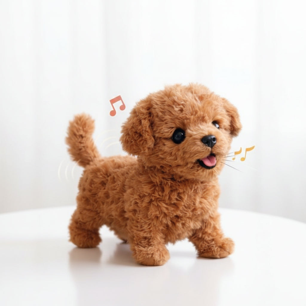 Cachorrinho de Pelúcia Interativo que Anda e Late Macio