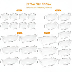 Drawer Organizer Plastic Storage Trays Set Kitchen Office Bathroom