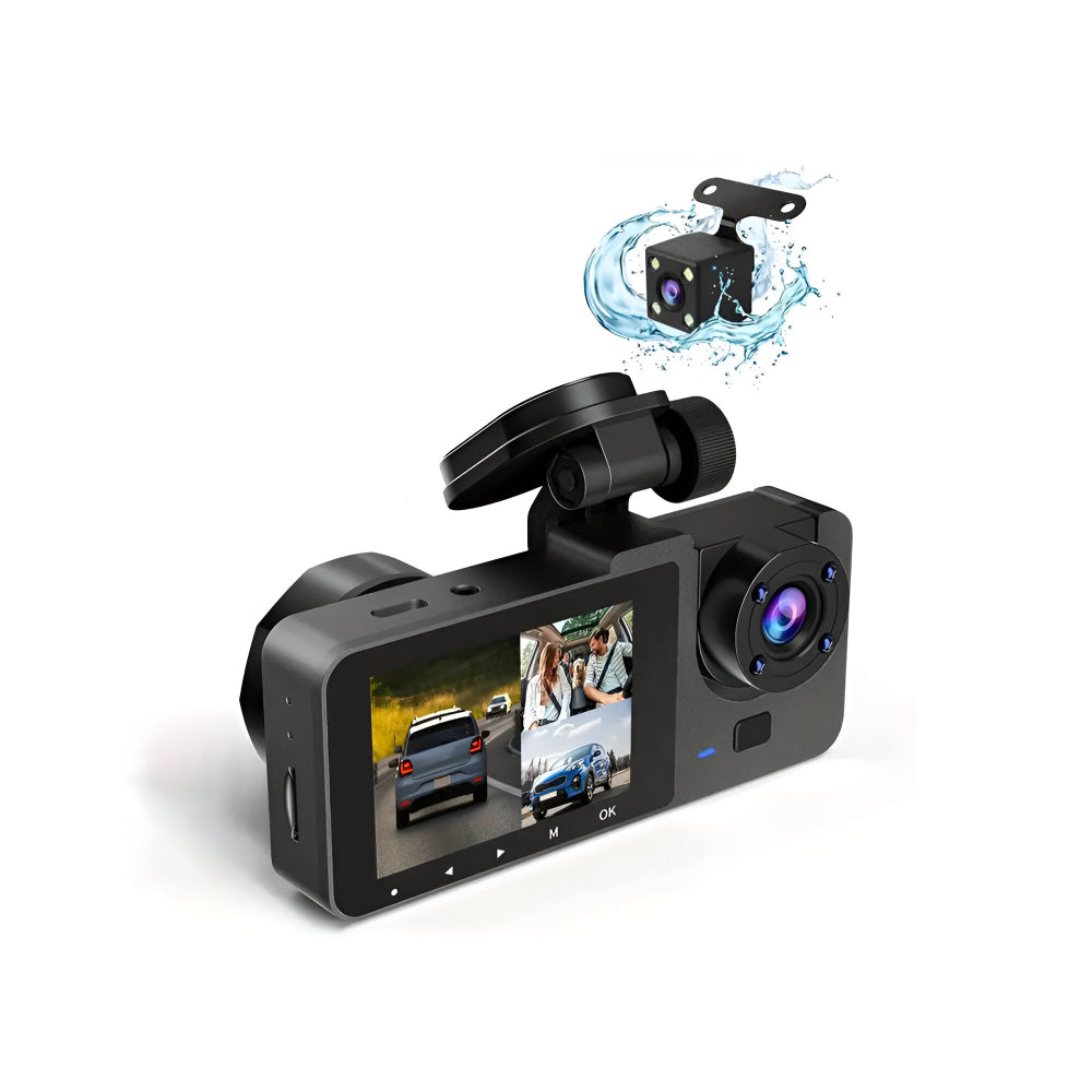 Câmera Veicular Dupla 1080P Gravador de Direção com Monitor de Estacionamento