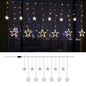 LED Star Light Curtain Warm White Indoor  Outdoor Holiday Decor