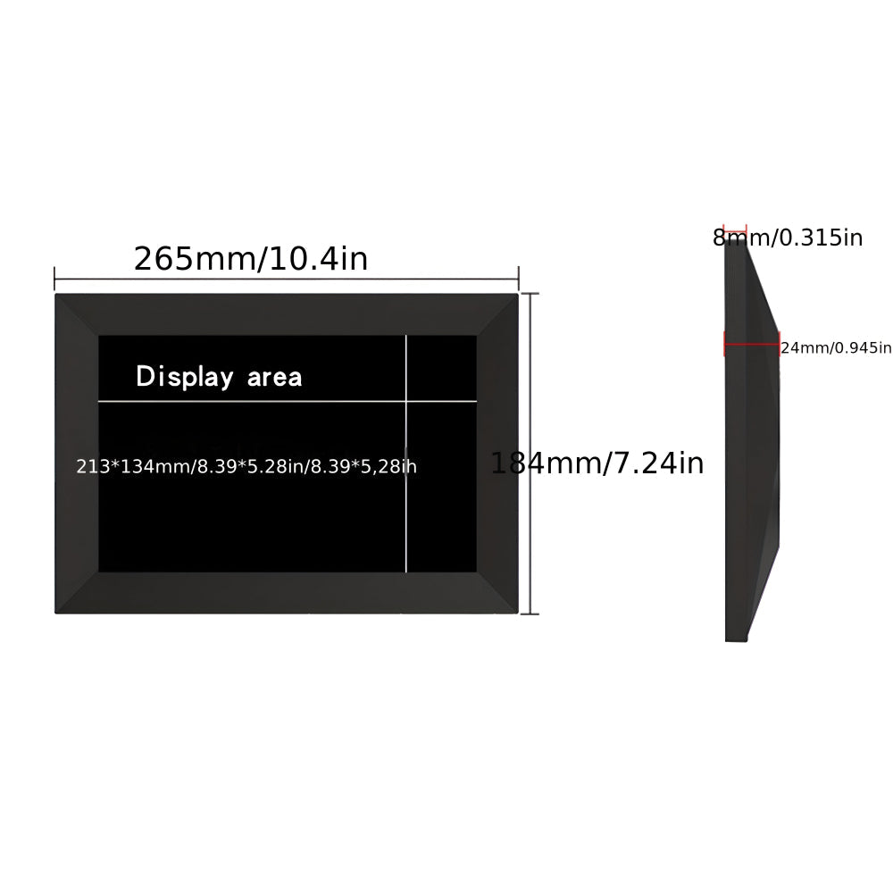 Porta-Retrato Digital WiFi com Tela Touchscreen HD de Mesa ou Parede