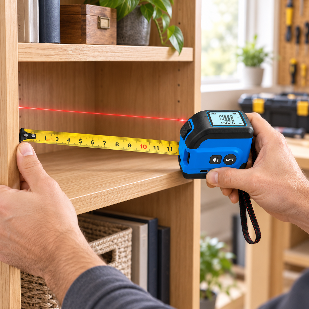 Trena Digital com Medidor de Distância a Laser e Design Compacto