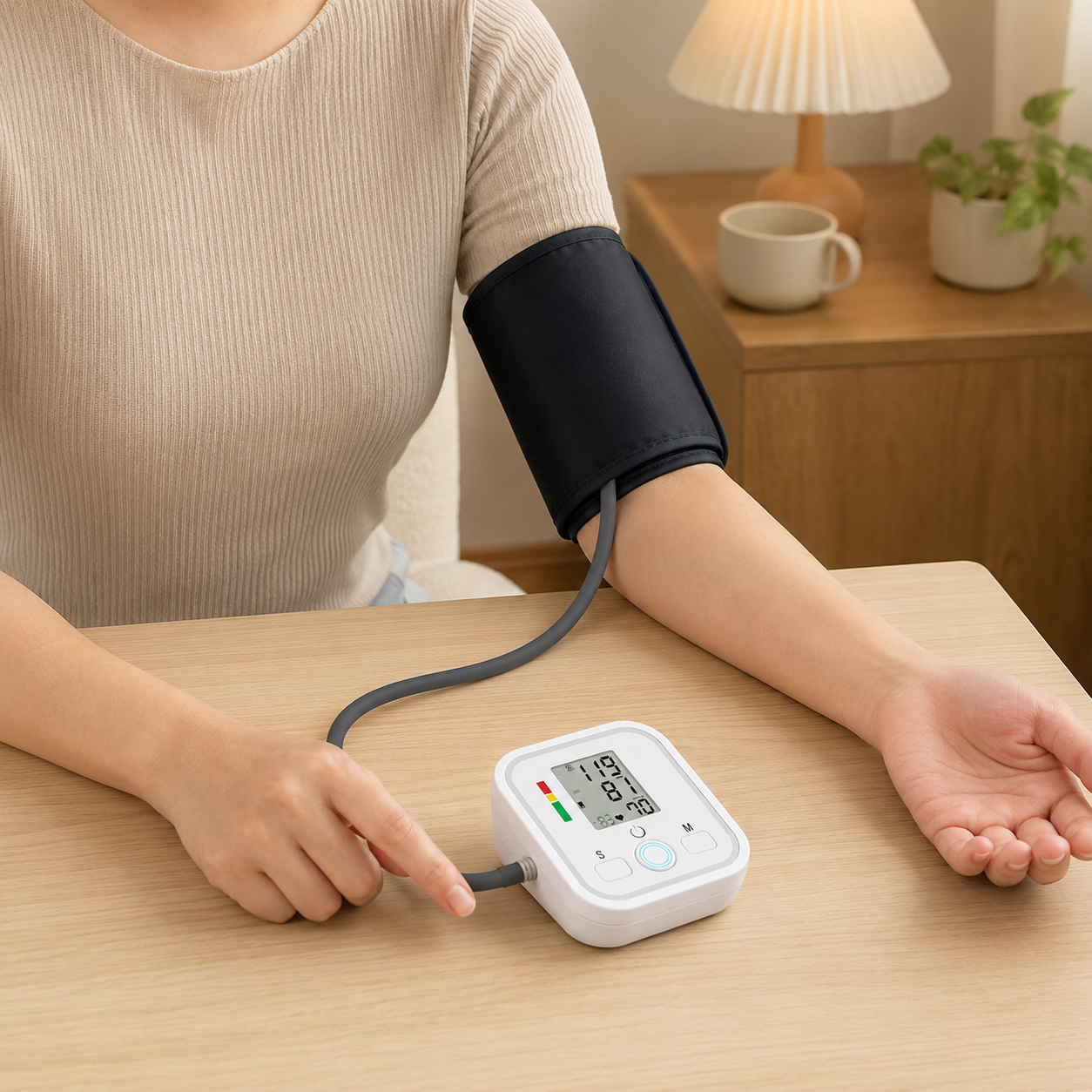Monitor Digital de Pressão Arterial de Pulso para Uso Doméstico com Visor Grande